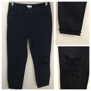 Tobi frayed knee Blk jeans